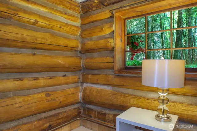 Log interior detail.
