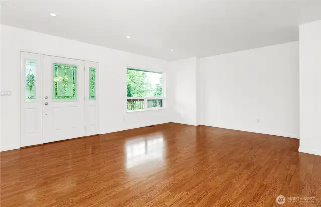 Living room with lots of light.