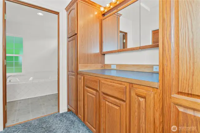 Primary bedroom dressing area.