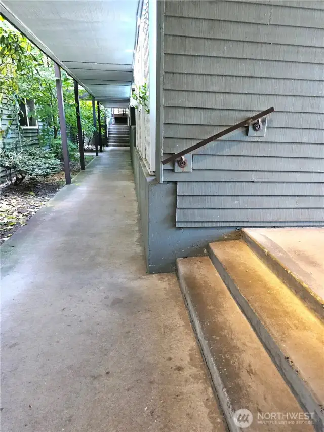 Only 3 steps down to the home level.