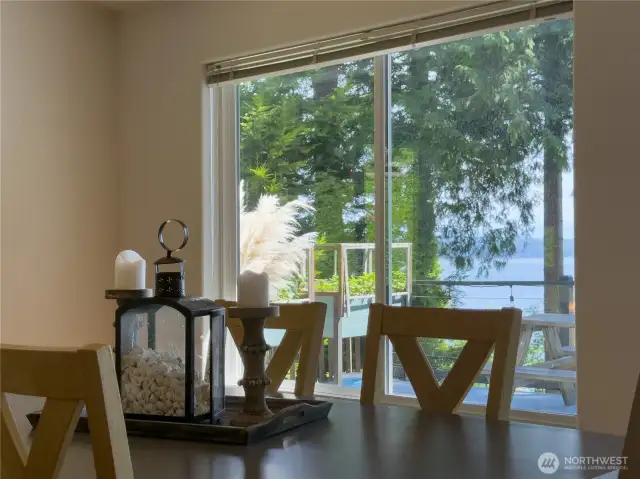 Large Dining Room opens to the Kitchen and Deck.