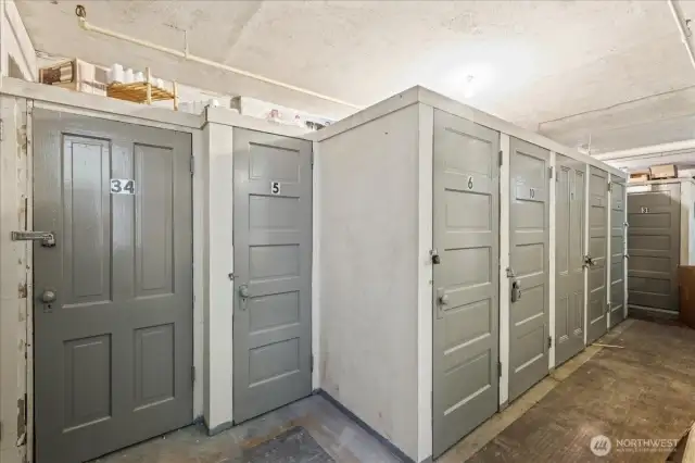 Storage locker nearby, on same floor, just down the hallway
