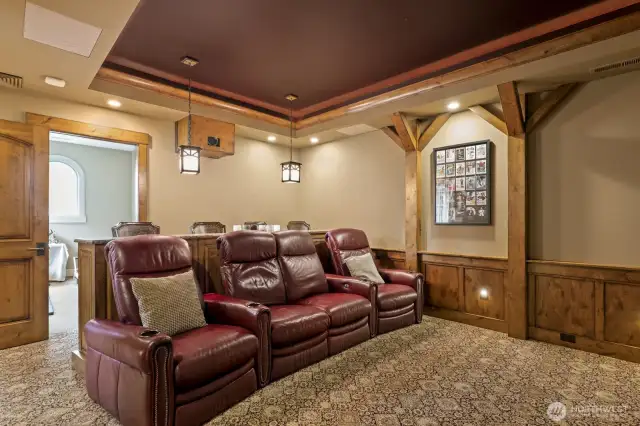 The entertainment wing of the home features a theater room Dolby 5.1 surround sound.