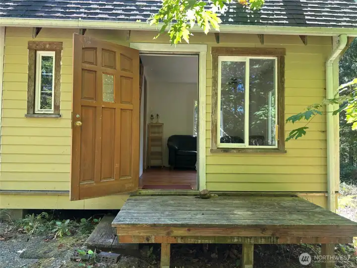 Entry into cabin.