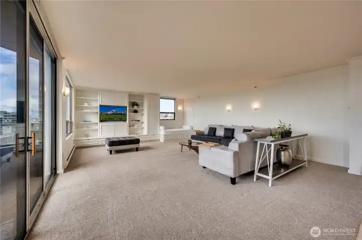 This living area is so grand in size, you can entertain many guests.