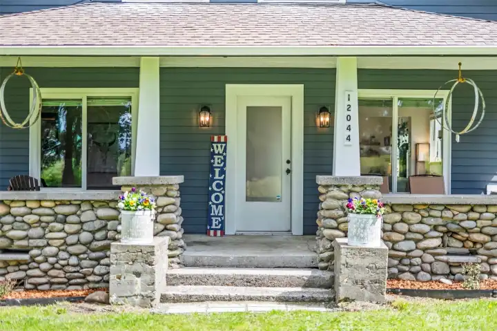 The stone on this front porch was sourced from the property in 1901. Still standing strong!