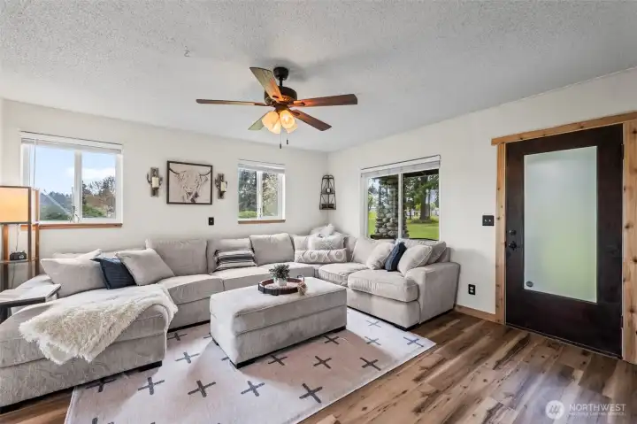 Front door & living room