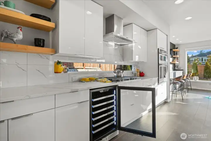 Stove and wine refrigerator