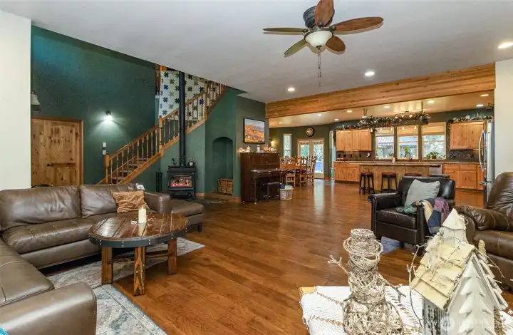 Free standing stove vented to add additional heat