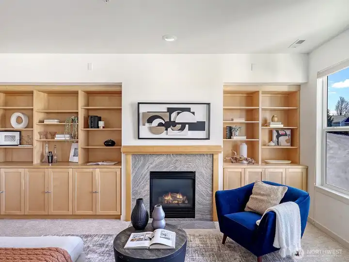 Beautiful built-in cabinets for all your treasures.