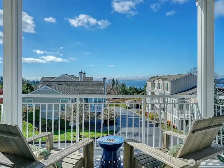 The main floor deck is peaceful place to rest and unwind after a busy day.