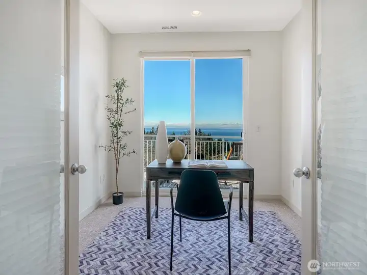 The bonus room at the top of the stairs is very versatile- home office, yoga room, extra bedroom.  You choose.