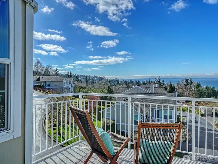 The upstairs deck off the bedroom and bonus room offers spectacular views.