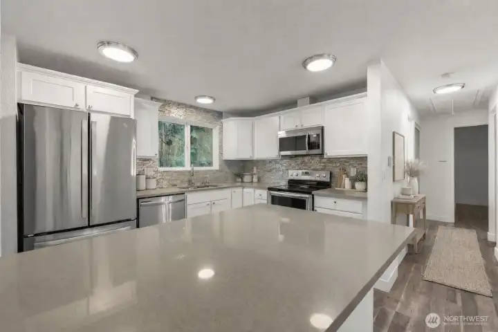 Updated Kitchen with Quartz Counter tops