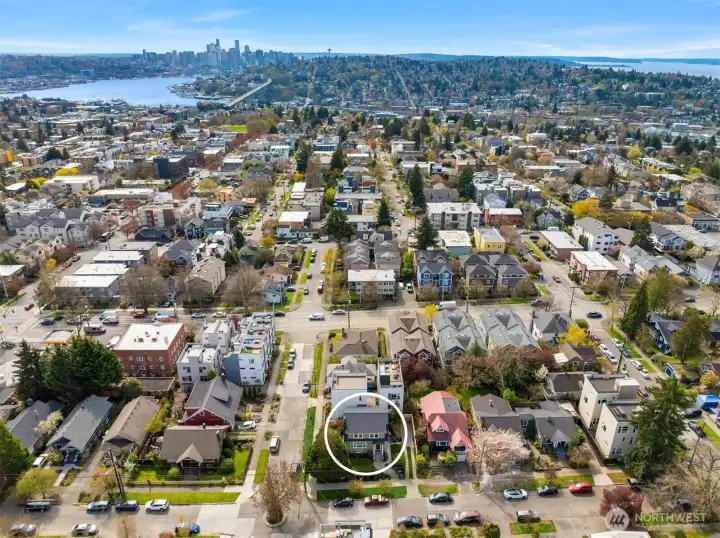 South-facing view showcases proximity to Downtown and Lake Union.