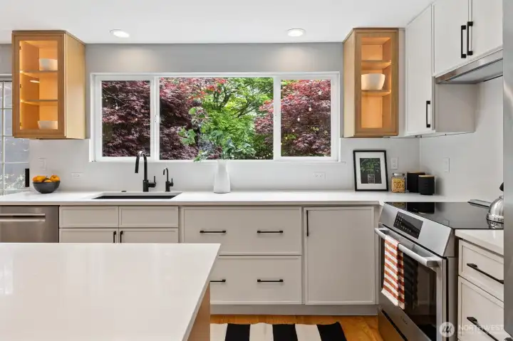 Featuring white oak finishes.