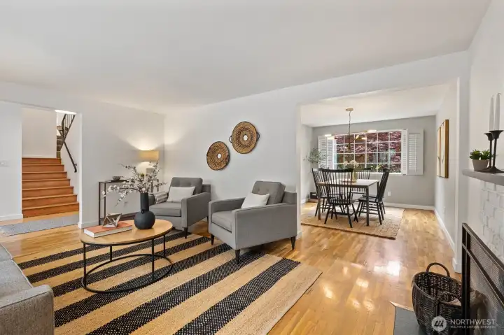 Formal living connecting to dining perfect for entertaining.