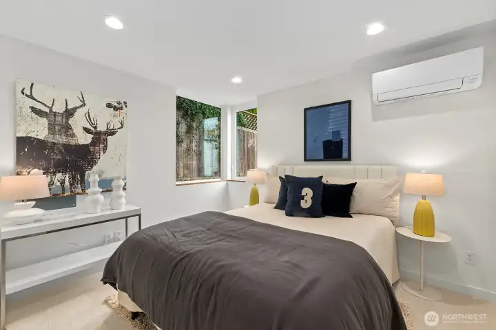 Lower level bedroom or office.