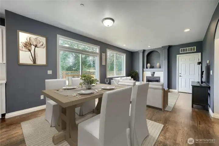 Eating area just off of kitchen and family room