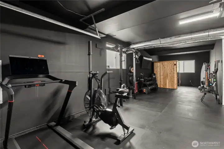 Oversize garage used as a gym