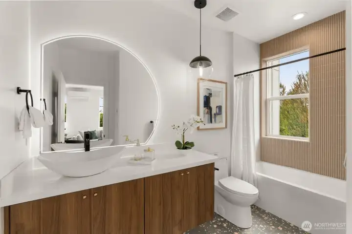 Full bath on second level