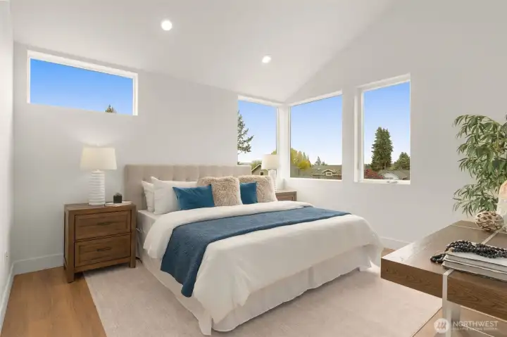 Primary suite on the upper level