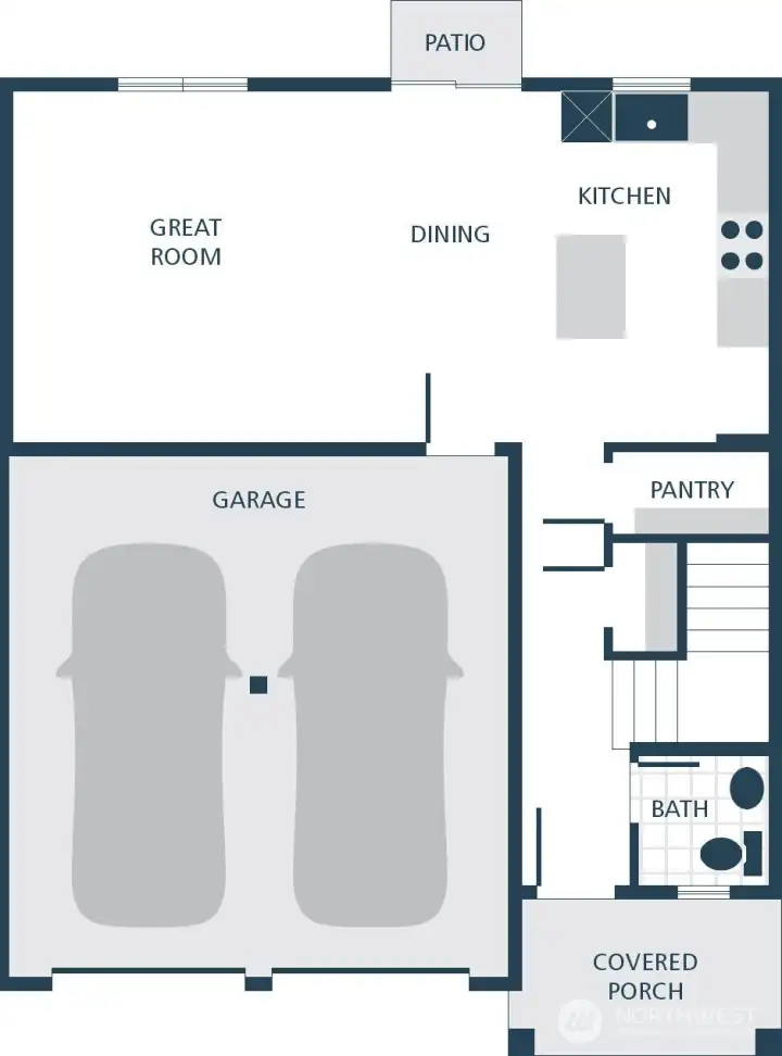 Image is a rendering. Photographs are for illustrative purposes only. Features, finishes, interior/exterior colors, landscaping and floorplan shown may vary from actual homes built