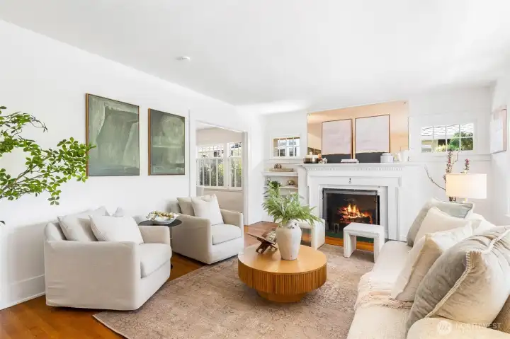 Living Room, Gather, unwind, repeat. Natural light pours in, highlighting the craftsmanship and cozy character that make this space feel like home from the moment you walk in.