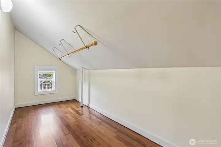 All closets upstairs are large like this one.