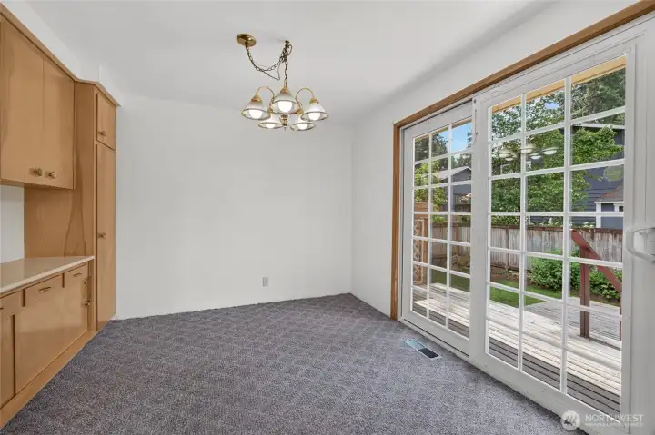 Sliding glass door to back deck Sliding glass door to back deck