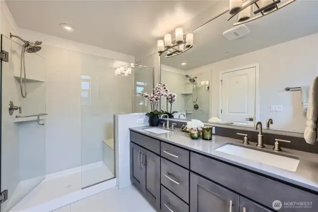 Upper-Level Primary Bathroom Walk-in shower