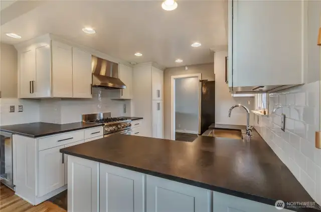 Custom soft close cabinetry, beautiful hardware