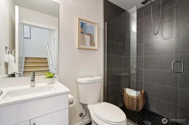 3/4 bathroom on second floor.