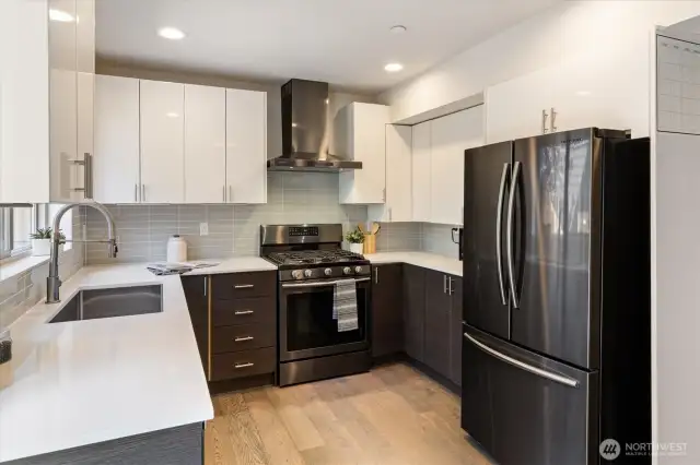 Bright kitchen with lots of natural light.