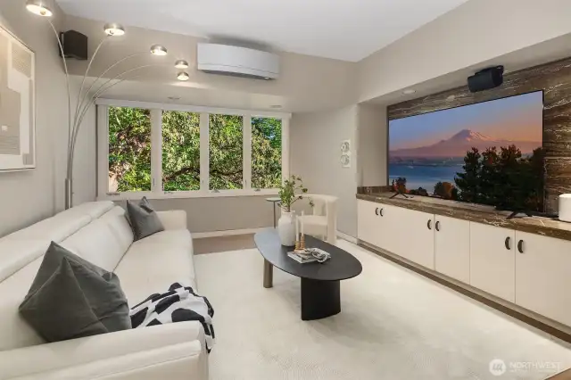 Main level family/TV room and den