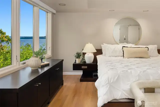 Primary ensuite with side water views