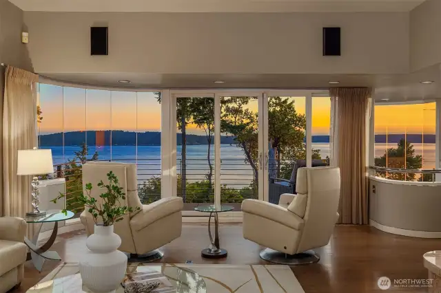 Walls of glass and hardwood floors
