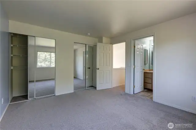 Master bedroom with double closets