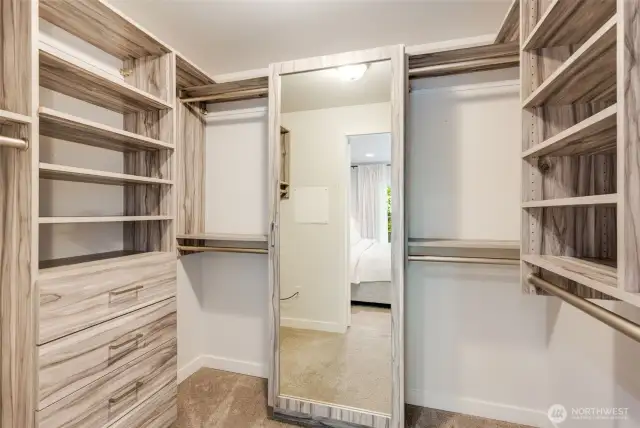 Custom walk-in California closet.
