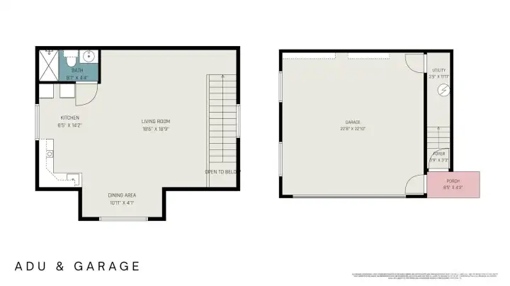 ADU above garage floor plan
