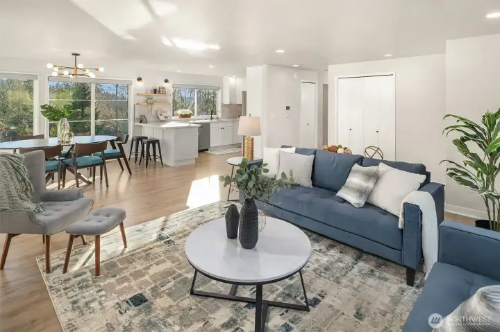 Beautiful open plan living/kitchen/dining area is the heart of the home.