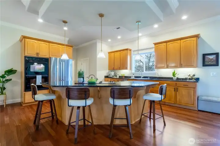 Kitchen with New Bosch Refrigerator, Dishwasher & new Jennair cooktop