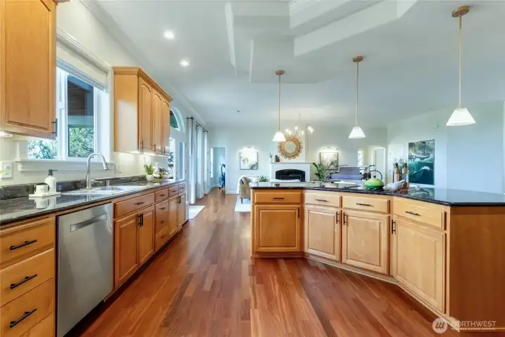 Kitchen with New Bosch Refrigerator, Dishwasher & new Jennair cooktop