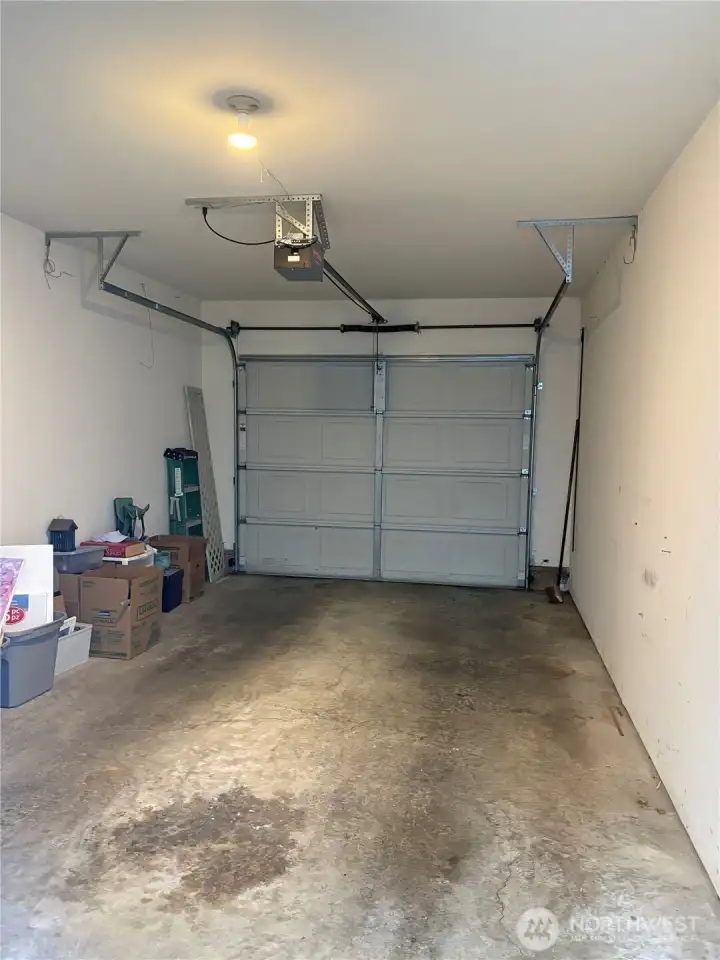 The garage with the door closed.