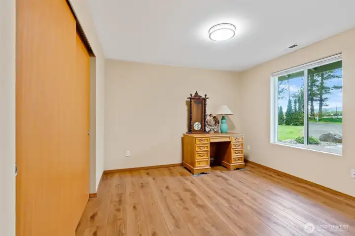 Bedroom with large closets