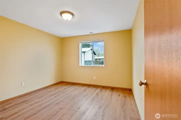 Bedroom with large closets