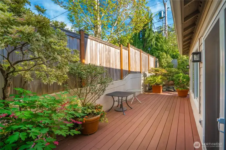 Back deck perfect for morning coffee or evening wine.