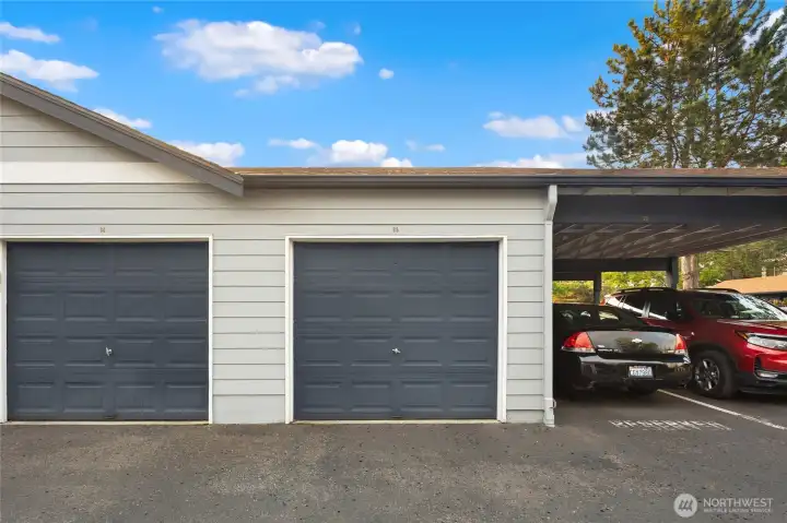 Private designated garage (#148) with plenty of storage.