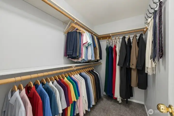 Primary bedroom walk-in closet