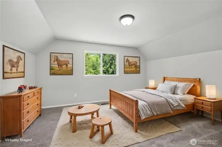 Upper level bedroom 2  Virtually staged